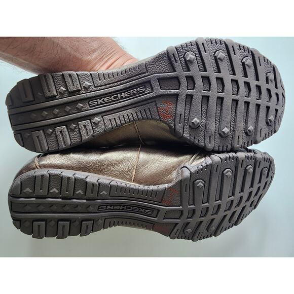 SKECHERS Bikers Bronze Open Toe Slip On Ballet Flats SZ 6.5 - Picture 8 of 9